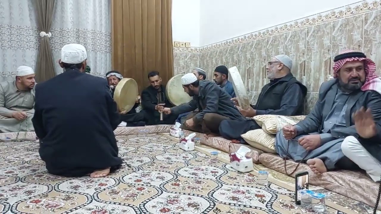 جلسة ذكر مباركة بحضور احباب الشيخ حاتم الرفاعي في دار السيد حامد خلف مع المداح عارف العيساوي 