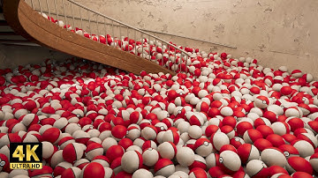 Balls on spiral stair with Pokeball