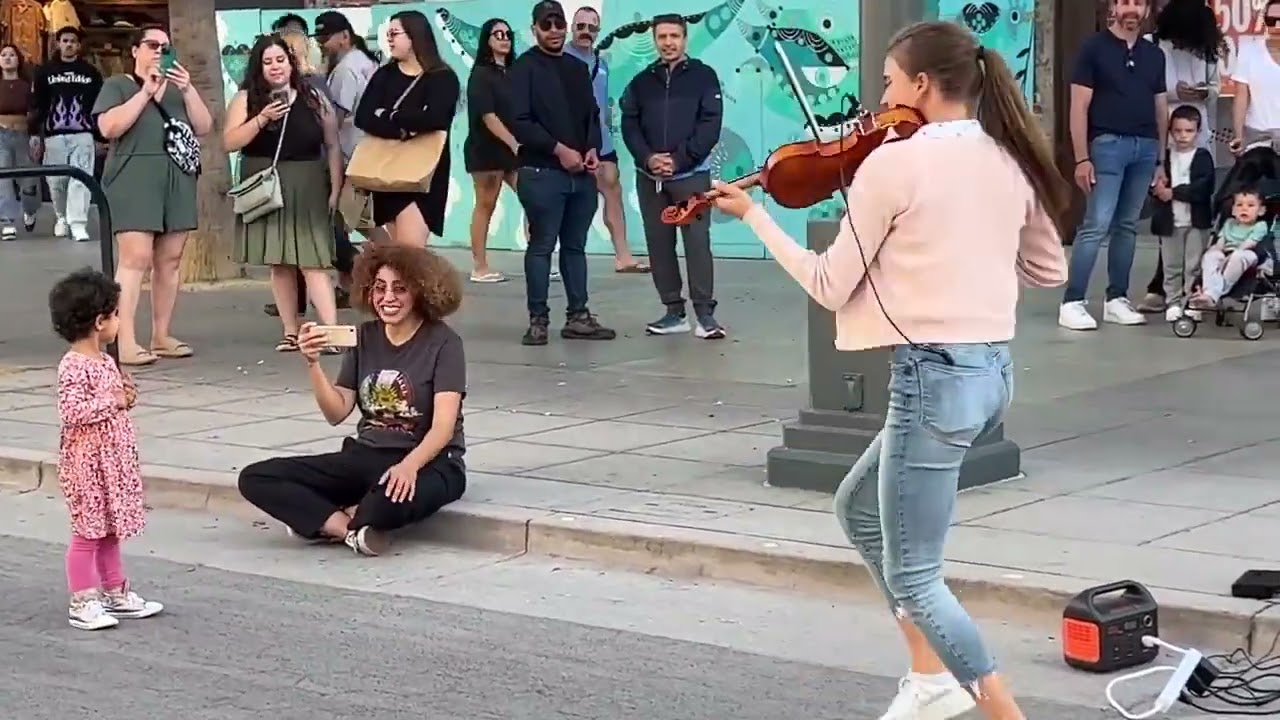 INCREDIBLY CUTE GIRL JOINS KAROLINA PROTSENKO | Dua Lipa - Levitating| Violin Cover