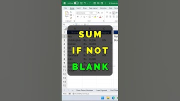 How to Sum if not Blank in Excel