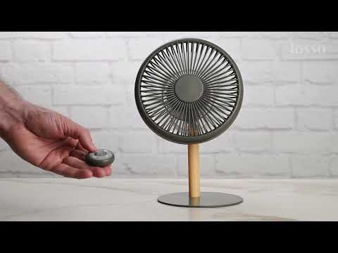 Вентилятор настольный аккумулятрный LOSSO LJQ-138R бесшумный с пультом, белый, видео 1
