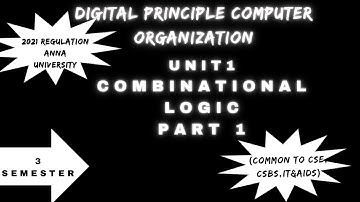 Digital Principle and Computer Organization- Unit 1 Combinational logic