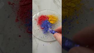 Mixing Eyeshadow and Glitter into Clear Slime ASMR #shorts #eyeshadowslime #clearslime