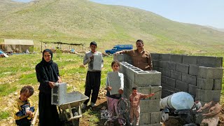 Amazing nomadic life in Iran | Building a traditional toilet and providing spring water💧and herding🐐