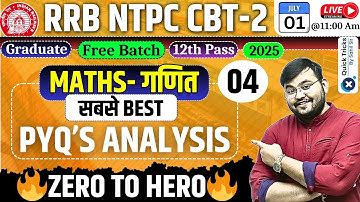 RRB NTPC CBT-2 | Maths PYQ Analysis | NTPC Maths Previous Year Questions Analysis |  by Sahil sir