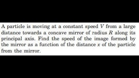 A particle is moving at a constant speed from a large distance towards a concave mirror of radius a