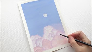 Gouache Tutorial | How to Paint Fluffy Clouds