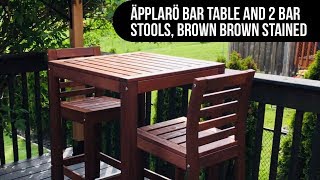 ÄPPLARÖ Bar table and 2 bar stools, brown stained IKEA Unboxing