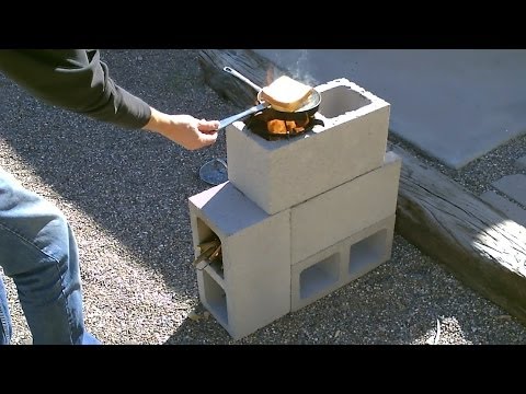The "4 Block" Rocket Stove! - DIY Rocket Stove - (Concrete/Cinder Block Rocket Stove) - Simple DIY