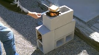 The '4 Block' Rocket Stove!  DIY Rocket Stove  (Concrete/Cinder Block Rocket Stove)  Simple DIY