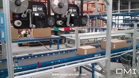Carton case box top flat surface real time print labeling machine labeling line