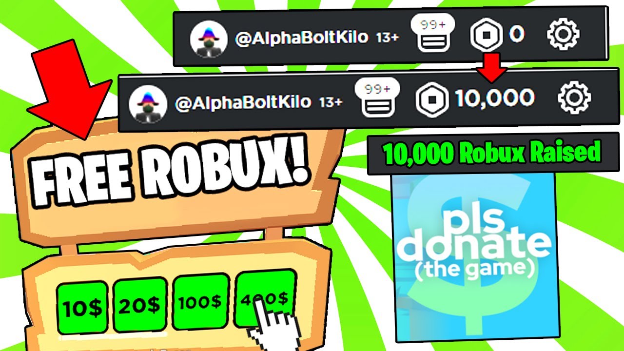 New* How To Get 10,000 Free Robux On Roblox Pls Donate!! - Youtube
