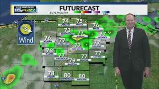 Isolated showers and storms continue Sunday evening