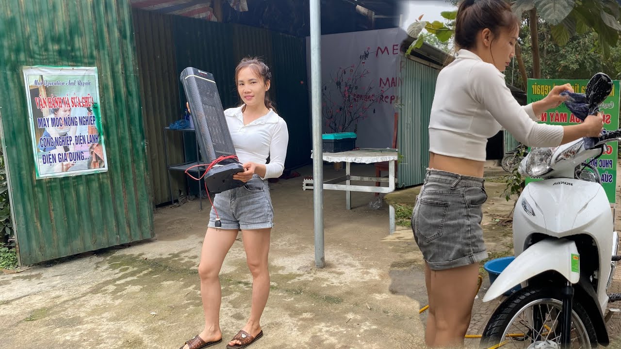 On the last day of the old year, the girl was still working diligently.