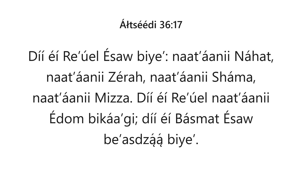 Genesis 36 Navajo - YouTube