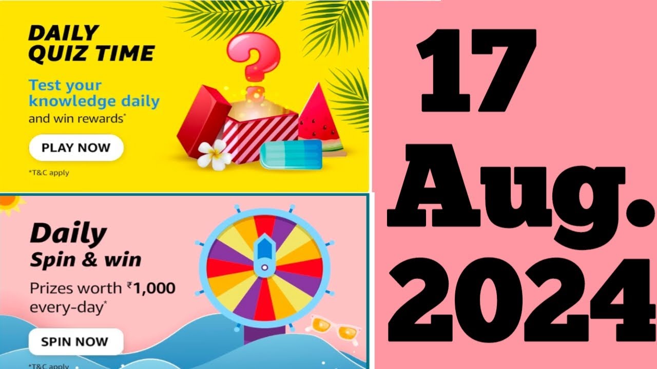 Amazon Daily Quiz Time Answers Today | Amazon quiz answer today 17 August 2024