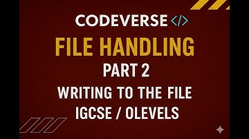 File Handling – Part 2: Writing to a Text File