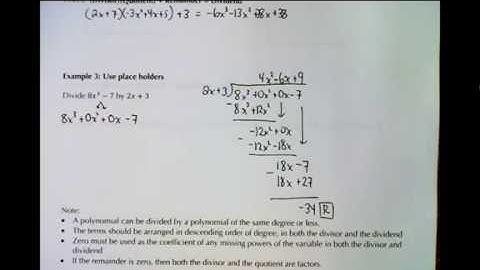 MHF4U1 - 3.5 - Polynomial Division - Part 2