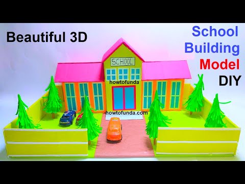 how to make model of school building with cardboard | DIY | 3d model | craftpiller @howtofunda