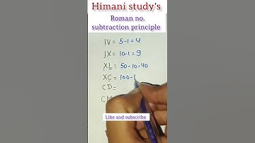 Roman no. in subtraction principle #subtraction #principle #roman #numbers #trick #trending