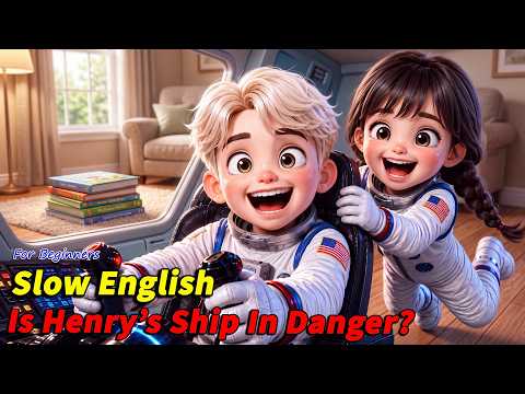 Henry and Lily Were in Space.. Then a Giant Asteroid Appeared! 😱🚀 | Slow English Listening Story(A2)