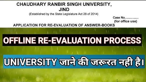 Crsu Offline Re-evaluation form full process