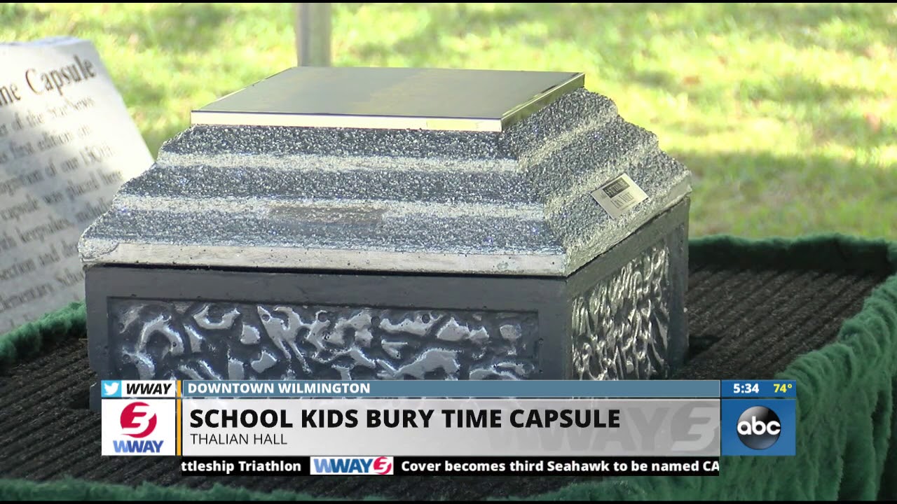 School kids bury time capsule at Thalian Hall