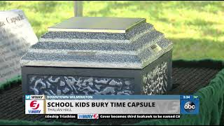 School kids bury time capsule at Thalian Hall