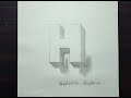 Desenhando letras em 3D - H - Drawing 3D letters - H - Dibujar letras en 3D- H