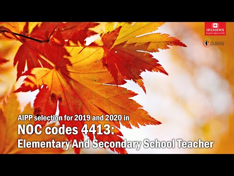 AIPP selection for 2019 & 2020 in NOC codes 4413: Elementary And Secondary School Teacher Assistants