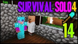 Minecraft SURVIVAL SOLO4 - 14 - Droga do NPCów... No i ONA :)