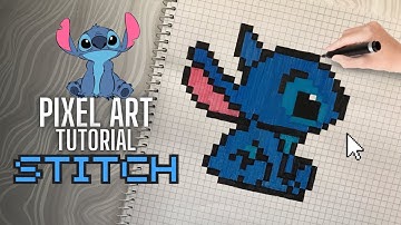 Pixel Art Tutorial: Drawing STITCH Step by Step