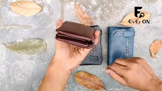 Soft leather Semi long wallet