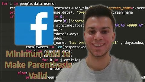FACEBOOK INTERVIEW QUESTION - MINIMUM ADD TO MAKE PARENTHESIS VALID