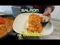 Salmón en salsa de camarones. Pocos ingredientes y un resultado exquisito.