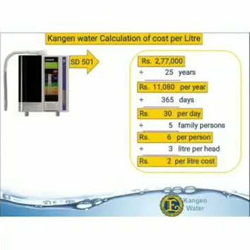 Enagic Kangen Water is an investment not an expense | Kangen water Per litre cost