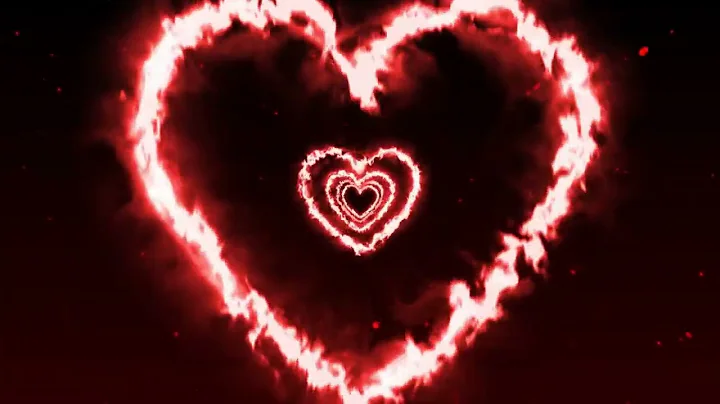 Red Neon Fire Heart Background Screensaver Loop 1 Hour 1080p HD