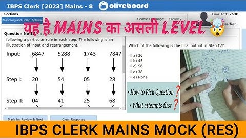 IBPS CLERK Mains Live Mock Solve🤯| How to pick question❓| Reasoning 🧐| #ibpsclerk