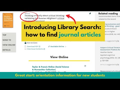 Introducing Library Search: how to find journal articles