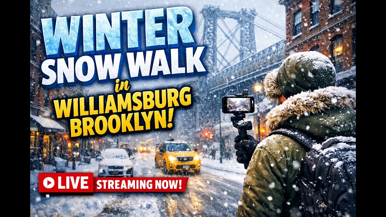 LIVE Winter Snow Walk in Williamsburg Brooklyn ❄️ NYC Real-Time
