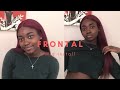 Easy frontal wig install for beginners red 22” lace front wig