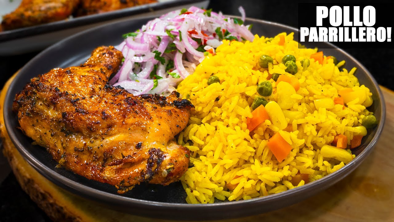 POLLO parrillero con arroz jardinera! Receta de la abuela | Abelca