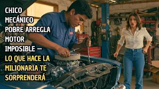 CHICO MECÁNICO POBRE ARREGLA MOTOR IMPOSIBLE — LO QUE HACE LA MILLONARIA TE SORPRENDERÁ