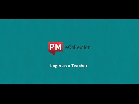 PM eCollection: Login as a Teacher