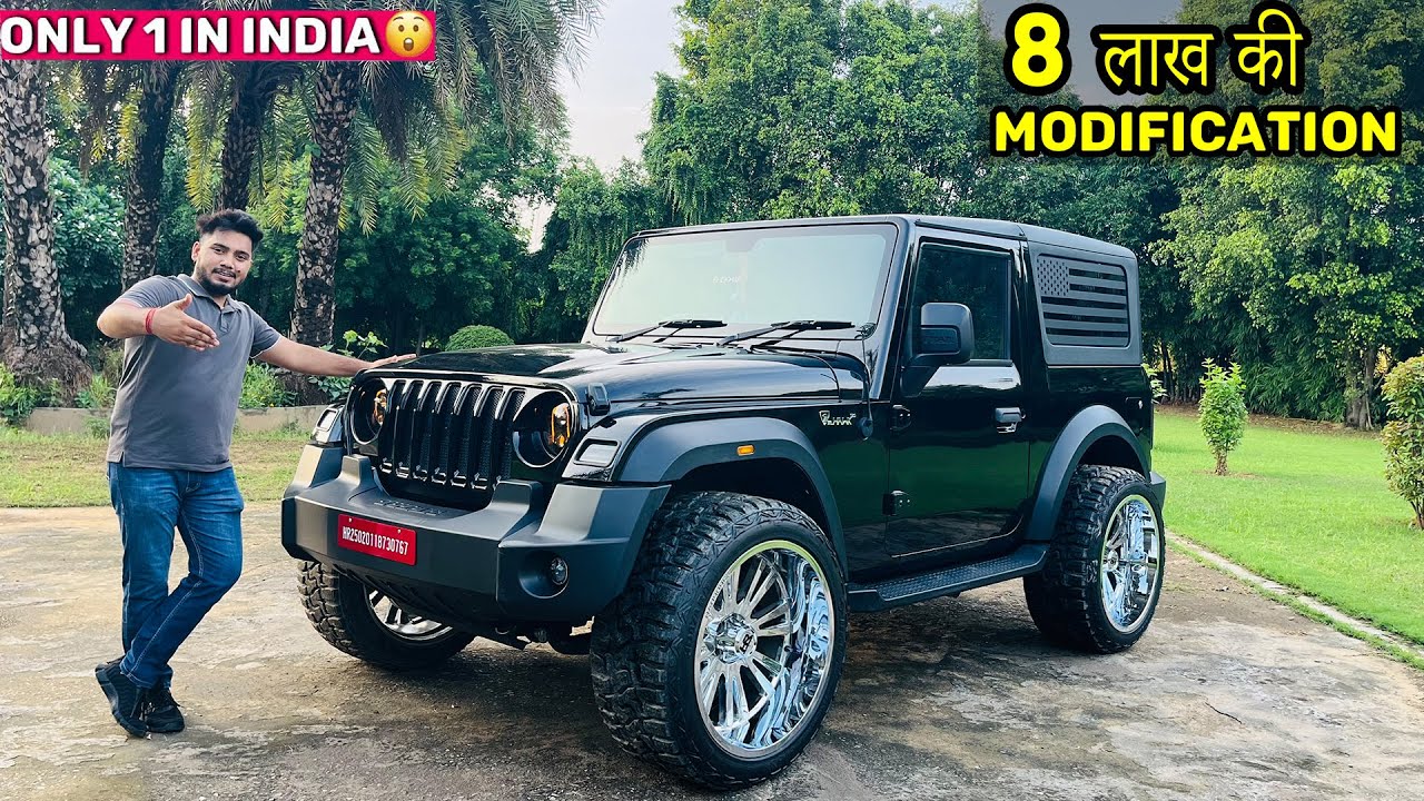 2025 Thar Modified 😱🔥 Instagram की  Famous Thar 22 inch  Alloy Wheel Loud Audio Setup | Tarun vlogs