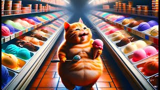 kitty wants to buy ice cream🍦🍡, cute cat, sad cat, happy cat, # ai cat, story cat,# cats, ice cream#