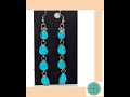 Navajo Kingman Turquoise Dangle Earrings Sterling Silver Marcella James