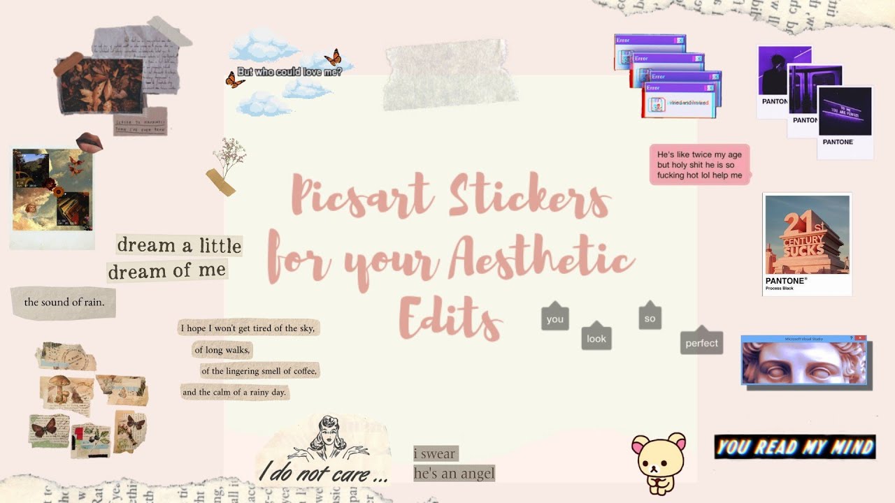 ♡︎ Picsart Stickers Keywords for Aesthetic Edits - YouTube