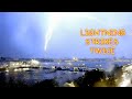 Молния в течение получаса дважды ударила в телебашню в Петербурге. Lightning strikes twice.