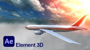After effects -- Element 3D Vliegtuigbeweging + Camerabediening Tutorial